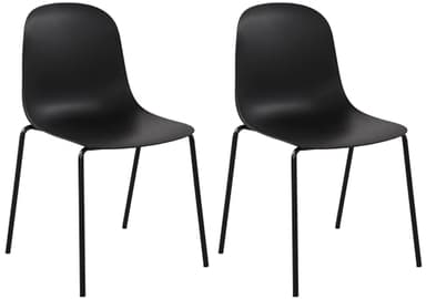 CLP Lot de 2 chaises Hardin, chaises de Jardin empilables, résistantes aux intempéries et aux UV, idéales pour Balcon, Couleur:Noir