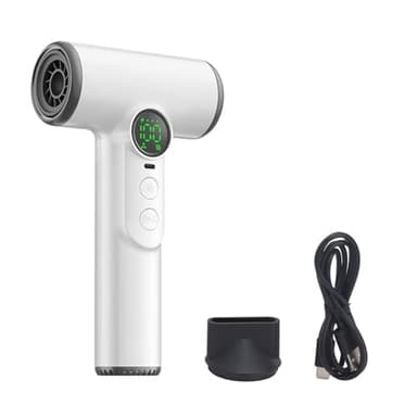 Sèche-cheveux rechargeable USB portable avec affichage numérique 3 vitesse 3 Paramètres de température pour le voyage en dortoir