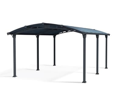 Palram Arcadia Carport 5000 Aluminium et Polycarbonate Abri de Voiture Gris, 18 m²