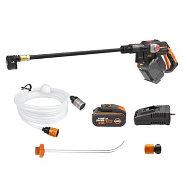 WORX Nettoyeur Haute Pression sans Fil Brushless 20V Hydroshot WG633E, Outil Mobile sans raccord d'eau Fixe, livré ave 1 Batterie 4Ah, Chargeur, Tuyau 6m, Lance Longue, buse à Jets Multiples