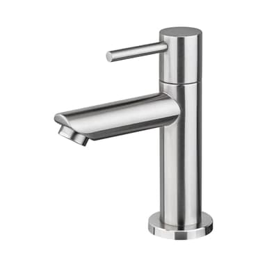 Ibergrif M18103 Mitigeur de lavabo à eau froide, mitigeur monocommande pour lavabo extérieur, WC invités, acier inoxydable, gris