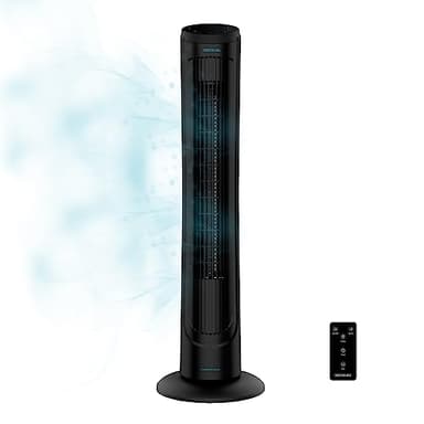 Cecotec Ventilateur colonne numérique EnergySilence 9090 Skyline. 45 W, 40’’, 3 vitesses, Moteur en cuivre, Minuterie, Télécommande (102 cm, Gris-noir)