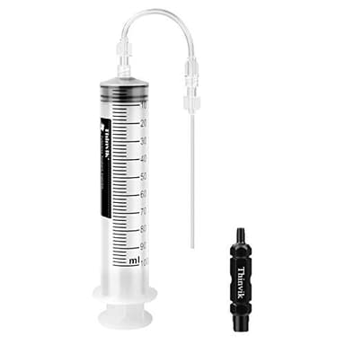 Thinvik 3.5 oz/100ML Seringue Injecteur pour Scellant Tubeless Vélo Compatible avec Stans No Tubes et autres marques Inclut un outil de dévissage pour valves Presta et Schrader