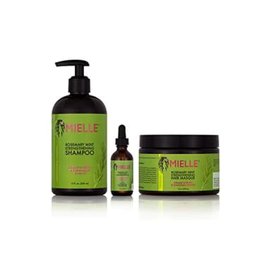 Mielle Organics Mielle/Romarin Menthe Fortifiant/Shampooing/Masque capillaire/Huile de renforcement du cuir chevelu et des cheveux (sérum)/Offre/Coffret cadeau