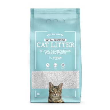 by Amazon Litière agglomérante Ultra Blanche pour Chat, 10 L