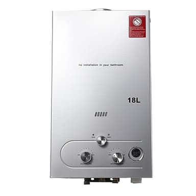 TABODD Chauffe-eau Portable Gaz Propane 18L 36KW, Chauffe-eau de Camping au Gaz GPL Pour Douche Extérieure, Chauffe-eau de Douche de Camping Avec Certification CE, Gris