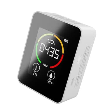 Moniteur de qualité de l'air, Détecteur de Radon, Moniteur de qualité de l'air Intérieur avec Système Intuitif de Code Couleur, Grand écran LCD pour Serres, Production