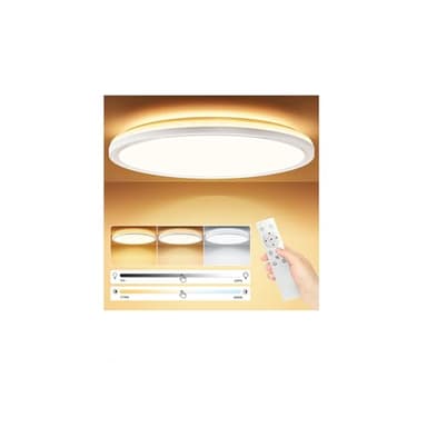 Taipow Plafonnier Led 24W 2642LM avec Télécommande & Rétro-Éclairage, Dimmable Luminaire Plafonnier Led 3000K-6500K, Φ30CM Luminaire Lampe de Plafond Intérieur, Chambre Cuisine Couloir Balcon Salon