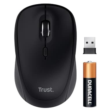 Trust Yuki Souris sans Fil Silencieuse Bluetooth + 2.4GHz avec Pile pour Gauchers et Droitiers, 75% Plastique Recyclé, Souris Bluetooth Compacte Multi-appareils PC Portable iOS Android Mac
