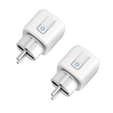 Prise Connectée WiFi 16A Intelligente - Contrôle Vocal & Application, Compatible Alexa,Google Home (2.4 GHz) - Surveillance Énergie, Minuterie,Compte à Rebours - Compatible Tuya,Smart Life,2 pcs