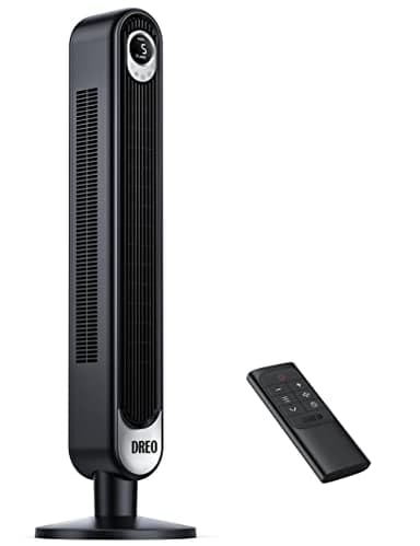 Dreo 28dB Ventilateur colonne avec télécommande de 106 cm, ventilateur de sol oscillant à 90°, affichage LED, timer di 12 ore, Ventilateur silencieux sans pale, 4 modes 6 vitesses, Cruiser Pro T1