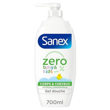 SANEX- Pompe Gel douche Zéro Baby Kids - Sans savon - Pour les peaux délicates - Bébé et Enfant - 700ml