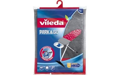 Vileda Park & Go - Housse à repasser avec espace de stationnement pour le fer, doublure métallique et ajustable, très résistante, 130 x 45 cm