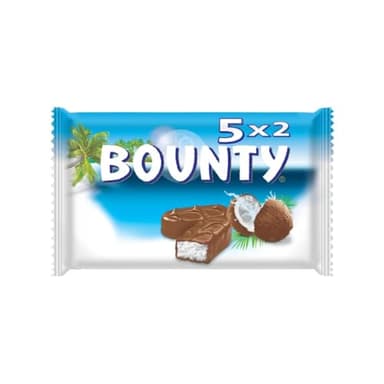BOUNTY - Barre Chocolat au Lait & Noix de Coco - 5 x 57g - 5 Sachets Individuels de 2 Barres Chocolatées - 285g