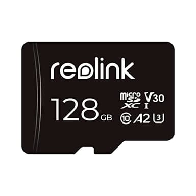 Reolink Carte Mémoire 128Go microSDXC, Carte microSD Class 10 A2 U3 TF, Compatible avec Caméra de Surveillance Reolink