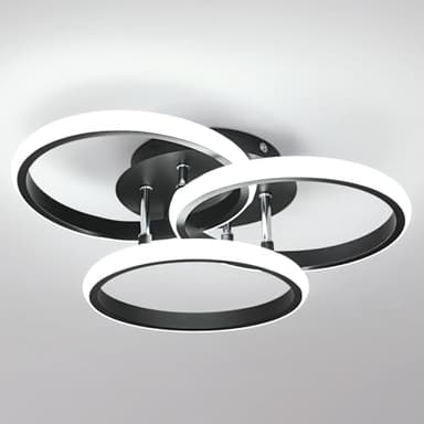 Comely Plafonnier LED Rond 40CM, 40W 4500LM Luminaire Plafonnier Noir Moderne Blanc Froid 6500K, Lampe de Salon Plafond en Aluminium pour Chambre à Coucher, Cuisine, Salle à Manger