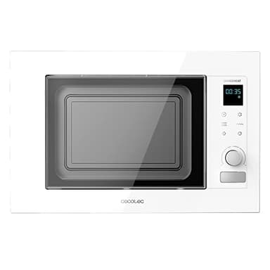 Cecotec Micro-Ondes Encastrable avec Grill Grandheat 2090 Encastrable Touch White, 1200 W, 21 Litre, Numérique, Tactile, Tactile, 8 Fonctions, Minuterie, Intérieur Revêtu de Céramique, Blanc