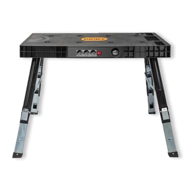 Établi Pliable 5 en 1 Fuxtec FX-WB - Multifonction Utilisable comme Planche à roulettes/Chevalet De Sciage/Table De Travail Ou Échafaudage - Prises Électriques intégrées