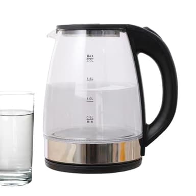 Kixolazr Bouilloire en verre, bouilloire électrique sans fil en verre - Bouilloire en verre 2L Fonctionnement silencieux - Bouilloires électriques Cuisines à domicile Restaurants pour le thé Café