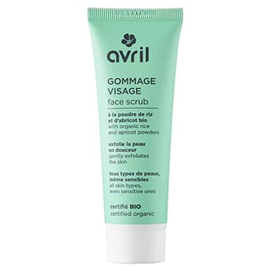 Gommage Visage Bio Avril 50ml - Exfoliant Doux pour Peaux Sensibles, Poudre de Riz, Noyau d'Abricot, Aloe Vera, Beurre de Karité, Vegan, Fabriqué en France