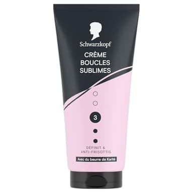SCHWARZKOPF, Crème Boucles Sublimes, Definit les boucles, Anti-Frisottis, Formule avec du beurre de Karité, Végane et sans silicone, Fixation normale, Tenue longue durée, 150ml