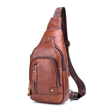 WeeDee Sacoche Homme Bandoulière Cuir Sac Bandouliere Homme Sac à Dos Poitrine Pochettes des Sport Affaires Voyage