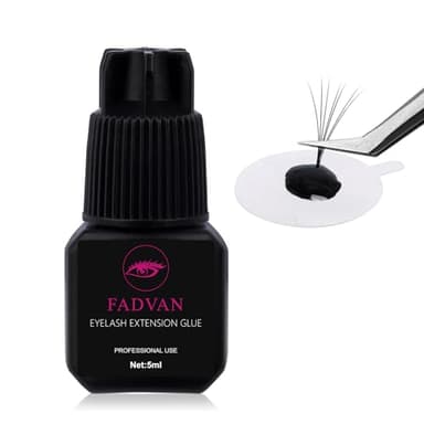 FADVAN Colle Extension de Cils Adhésif - Colle per Faux Cils Hypoallergénique à Séchage Rapide Instantané - Adhésif de Greffe Lash Glue 5ml