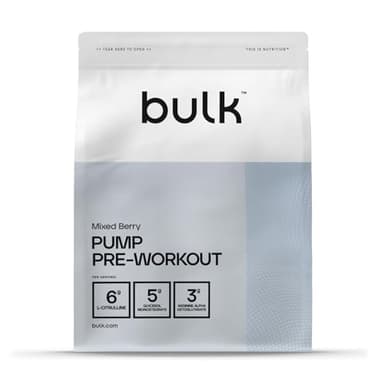 Bulk Pre Workout Complete Pump, Fruits Rouges, 500 g, 19 Portions