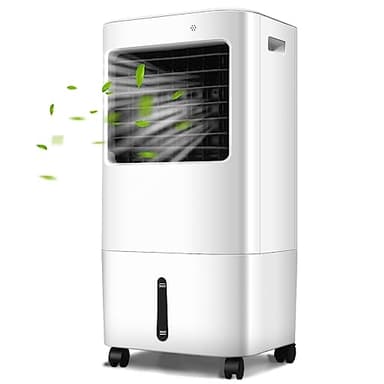 GOPLUS Rafraîchisseur d’Air Mobile 20L, 4 en 1 de Refroidissement, Humidification, Ventilation, 4 Vitesses, Minuterie, Oscillation, Contrôle Télécommande/Écran