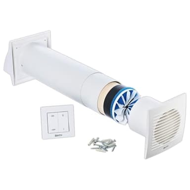 LIRAST Ø 100mm VMC Double Flux Complet avec Interrupteur - Récupérateur de Chaleur - Ventilation Extracteur dAir Repartiteur de Chaleur - Axial