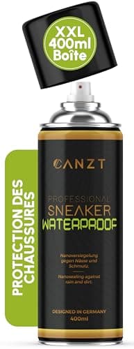 Canzt Spray Imperméabilisant Chaussures 400ml XXL – Spray Imperméabilisant Daim, Cuir, Textile & Nubuck – Protection Contre l’Eau et les Taches pour Baskets & Chaussures