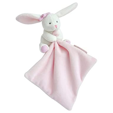 Doudou et Compagnie - Doudou Mouchoir Lapin - Boite Fleur - Rose - 10 Cm - Doux - Idée Cadeau de Naissance Fille et Garçon - Garantie Doudou Perdu - DC3337