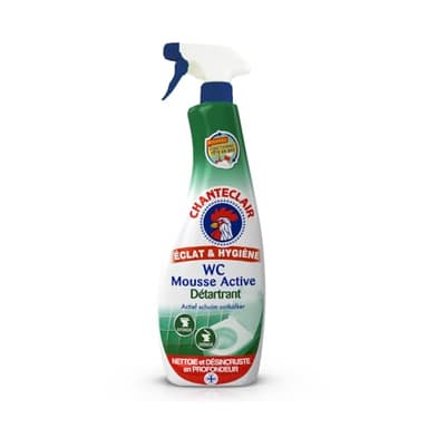Chanteclair - Spray WC, Mousse Active Détartrant, Nettoie et Désincruste en Profondeur, Parfait pour un Usage Intérieur et Extérieur - 625 ml