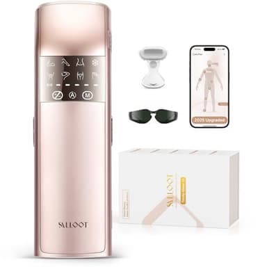 Épilateur Lumière Pulsée, Max 25J IPL Epilateur Laser Epilation Définitive TRIPLE PULSE, 12cm² avec Saphir Glacial 3℃ Indolore, pour Corps Visage Bikini, Femme Homme(Champagner Gold)