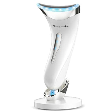 Appareil Massage Visage Anti Rides: Masseur Facial Double Menton de Beauté Electrique avec Lifting EMS Massage Thermique à 45℃ - 3 Modes LED Appareil de Beauté - Raffermissement du Visage et du Cou