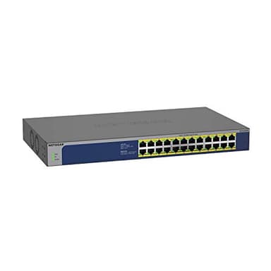 NETGEAR (GS524PP) SwitchEthernet PoE 24 ports Gigabit (10/100/1000), switch RJ45 avec 24 ports PoE+ @ 300W, Silencieux, bureau/rack et protection à vie ProSAFE