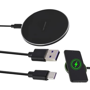 Chargeur sans Fil Rapide 20 W, Chargeur Induction Qi pour iPhone 16/15/14/13/12/11/XS/8, Samsung Galaxy S24/S23/S22/S21/S20/S10, Huawei, Xiaomi, Station de Recharge sans Fil avec Câble USB C