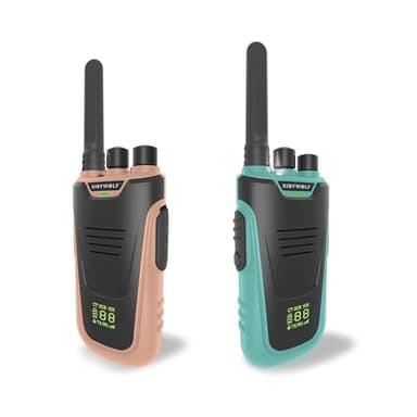 KIDYWOLF KIDYTALK Rose ET Bleu – Talkie-Walkie Enfant Rechargeable – Portée Jusqu’à 6 km – Jeu d’Aventure et Communication Ludique pour Enfants dès 5 Ans