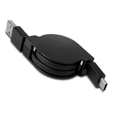 CABLEPELADO Câble USB C rétractable | Charge rapide | 2 A | Compatible avec Samsung Galaxy S20/10/9/Note 10/9, Xiaomi Mi 10/9, manette PS5/Xbox Series X/S, etc | 75 cm | Noir