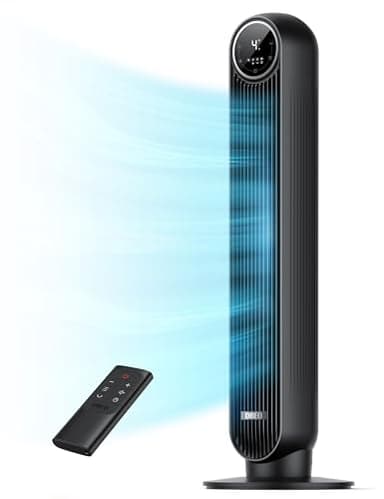 Dreo 20dB ventilateur colonne silencieux, Vitesse 7,6 m/s - Oscillant à 90° ventilateurs tour pour chambre, 92 cm de haut, Télécommande incluse, 4 vitesses, 4 modes, minuterie 8H, Noir - Nomad One