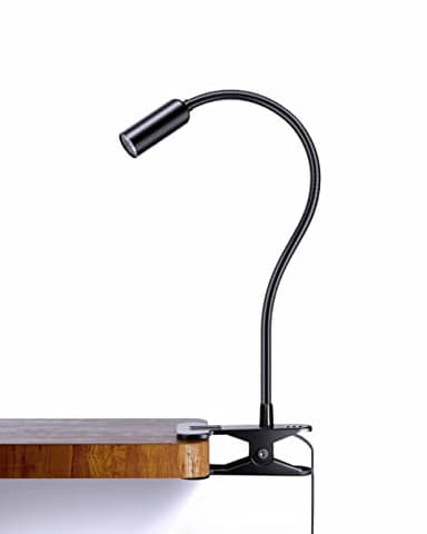 Lampe à pince en aluminium, lampe de lecture LED à col de cygne flexible à 360°, Lampe de Bureau avec 10 niveaux de luminosité, lampe de chevet réglable, le travail et les déplacements