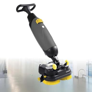 Autolaveuse Commerciale Compacte 17", Laveuse Sécheuse Électrique 3-en-1 Poussée à la Main, Réservoir Double, Batterie 80 min, Pour Carrelage, Parquet, Hôtels et Espaces Commerciaux(Gray)