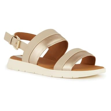 Geox Sandales D Dandra pour femme, Beige Lt Gold, 39 EU