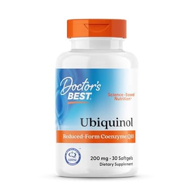 Doctor's Best, Ubiquinol, avec Kaneka QH Ubiquinol, 200 mg, 30 Capsules, Coenzyme Q10, Hautement Dosé, Sans Soja, Sans Gluten, Sans OGM