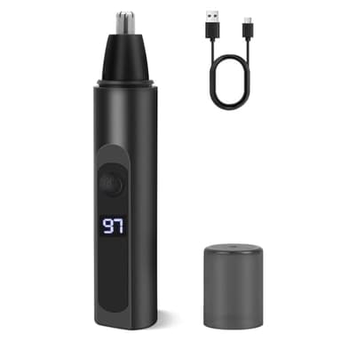 BUTBU Tondeuse Nez, Coupe Poils Nez et Oreilles USBC Rechargeable, LCD Écran, Indolore Épilatio pour le NezOreilles Barbe Sourcils Corps, pour Homme Et Femme, Imperméable, lames à double tranchant