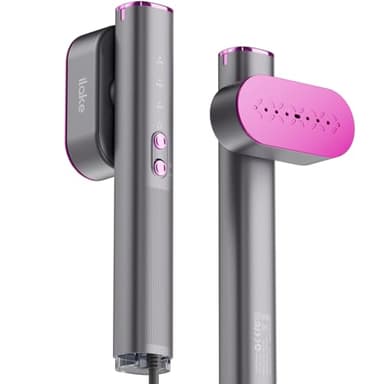 iLAKE Défroisseur vapeur portable 2 en 1 pour vêtements, 100-240 V double tension, réservoir d'eau de 1000 W et 120 ml, gris sidéral
