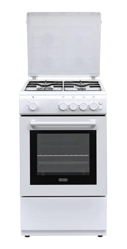 DL 554 GW - Cuisinière à gaz avec four, 4 feux, 50 x 50 cm, Blanc, Classe énergétique A