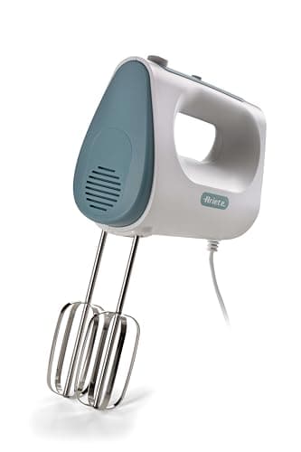 Ariete 1545 Mixeur plongeant Breakfast 450 W 5 vitesses Fonction Turbo 2 batteurs Blanc et bleu sarcelle Aegean