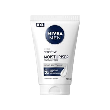 NIVEA MEN - Crème Hydratante Visage Quotidienne - Boost D'Hydratation Immédiat - Peau Sensible - Format XXL - Sans Parfum - Complexe VitaminPRO - 5 Protections - Non Grasse, Non Collante - 100 ml