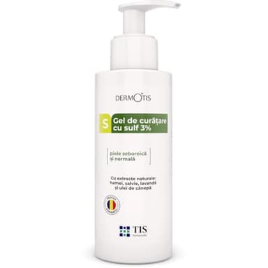 TIS Soufre 3% Nettoyant pour le corps du visage 300 ml – Gel anti-acné et peau grasse – Points noirs et boutons | Peau sujette à l'acné, effet nettoyant, élimine le sébum et les impuretés | Réduit les